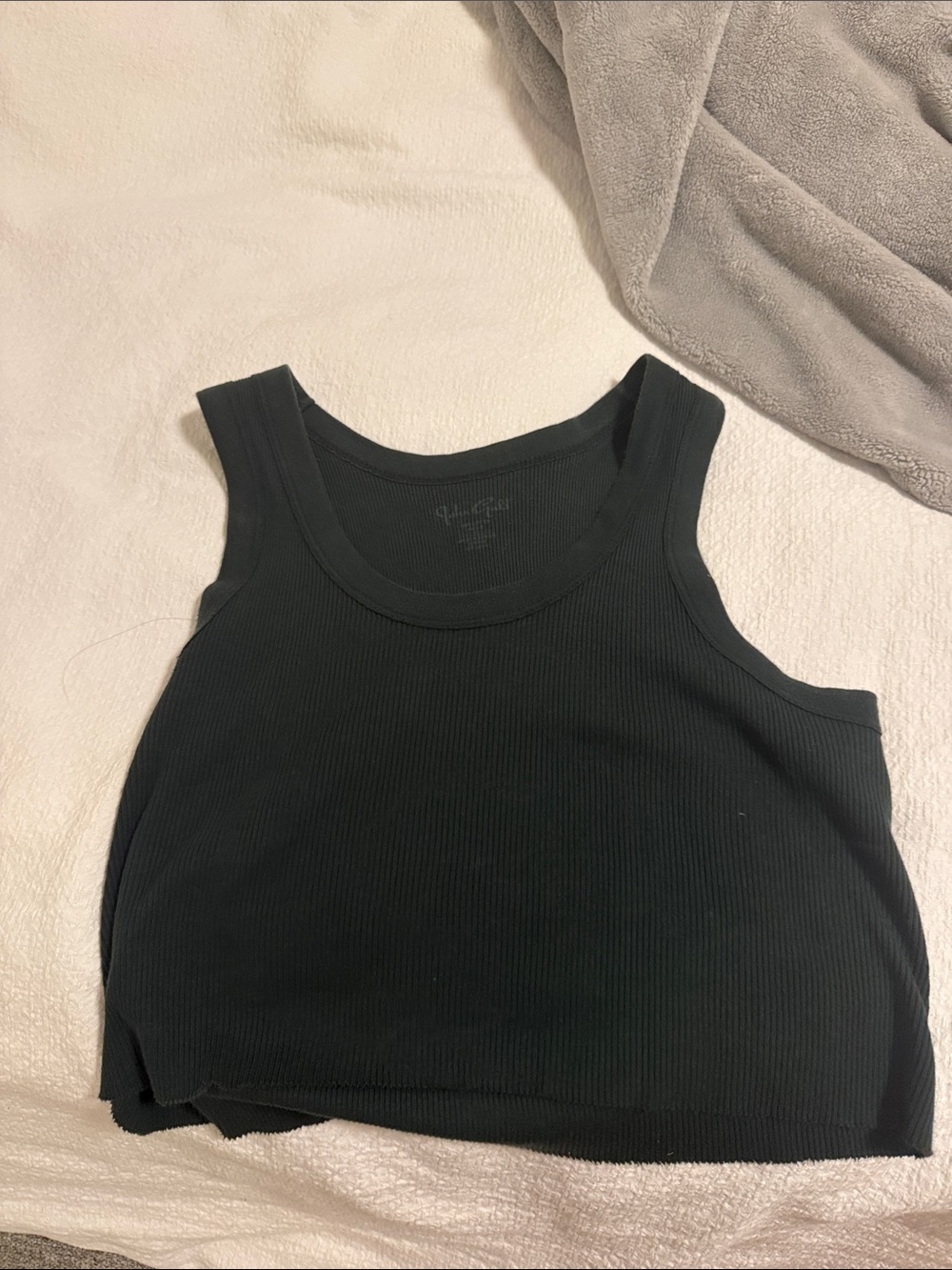 Brandy Melville Black Ribbed Tank Crop